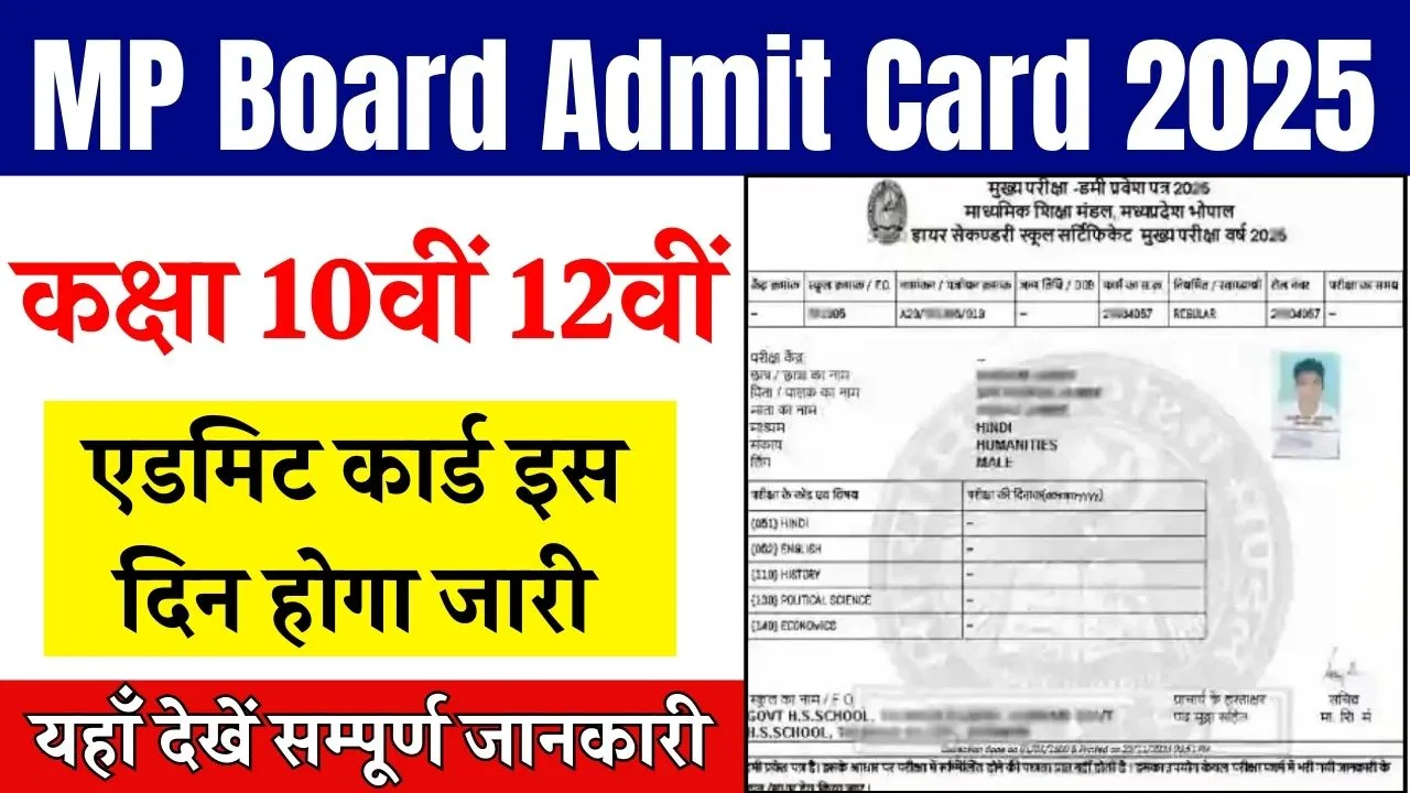 MP Board Admit Card 2025